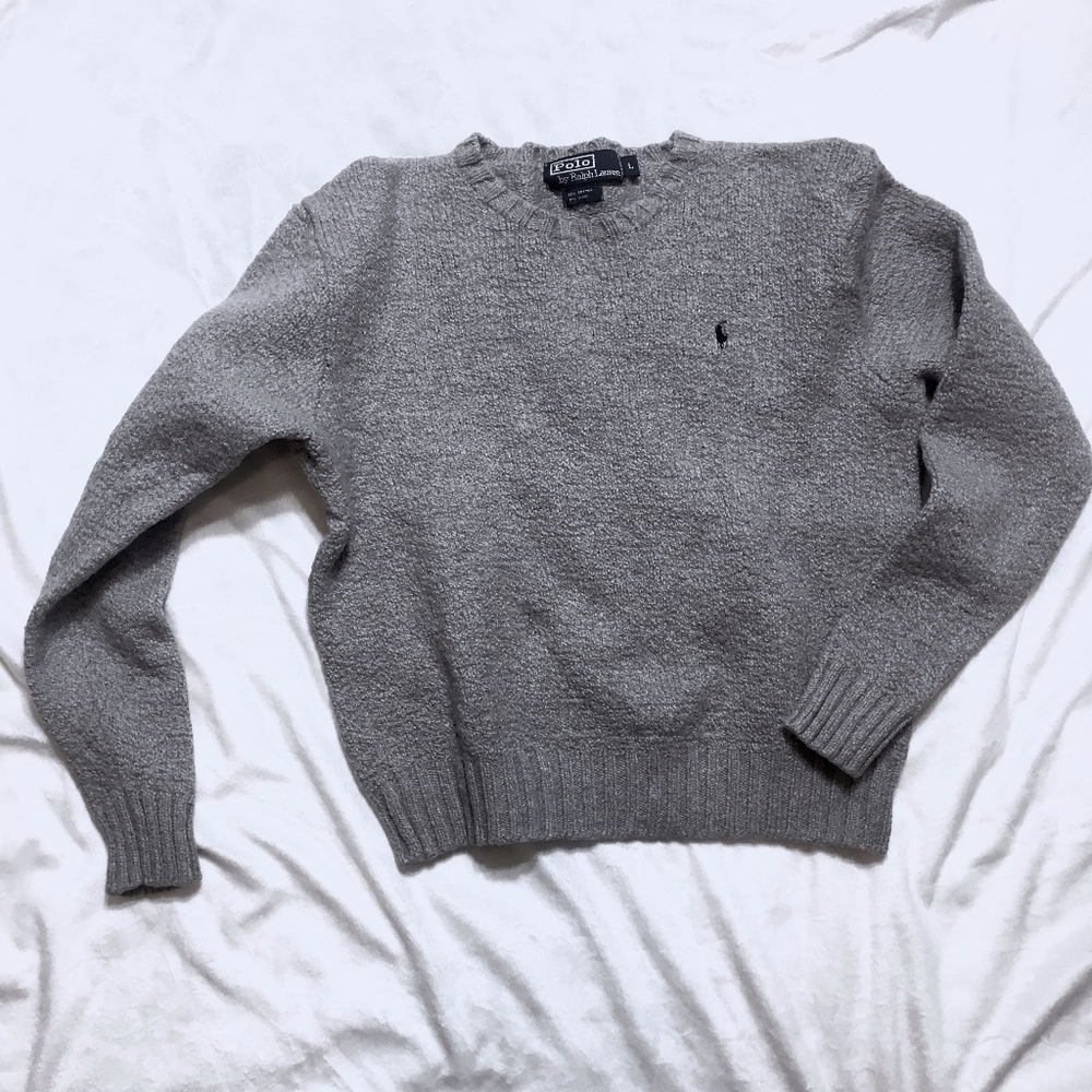Ralph Lauren Gray Crewneck Wool Sweater